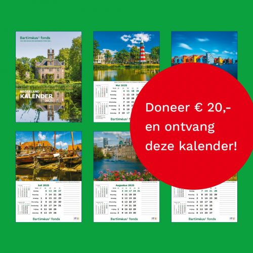 Bij je gift vanaf €20,- ontvang je nu onze Nederland Kalender 2025. Met jouw bijdrage geef je kinderen met een visuele beperking de kans om te leren, spelen en sporten.
