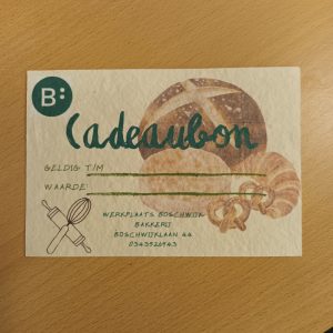 Cadeaubon bakkerij Werkplaats Boschwijk